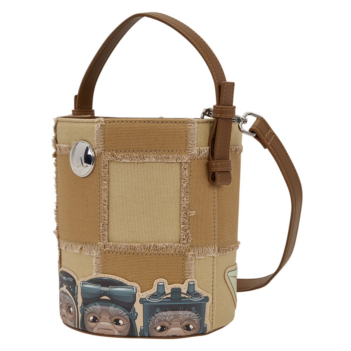 The Mandalorian Grogu & Anzellan Drawstring Bucket Crossbody Bag with Coin Bag - US 8918